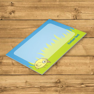 Gelber Vogel Cartoon Notizblock