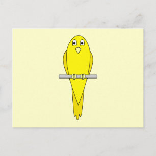 Gelber Vogel. Kanarisch. Postkarte