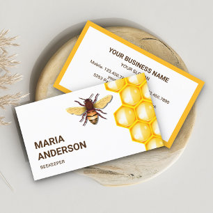Gelber Waben-Bienenstock Honigbiene Imker Visitenkarte