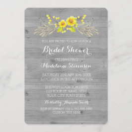 Gelber Watercolor-graues hölzernes mit Einladung