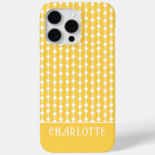 Gelber Weißer Geometrischer Personalisierter Name Case-Mate iPhone Hülle