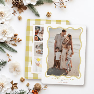 Gelber welliger Rahmen 4 Fotos Weihnachten