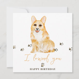 Gelber Welsh Corgi Hund Mama Welpe Haustiere Gebur Karte