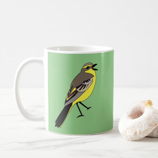 Gelber Wildvogel Kaffeetasse (Mit Donut)