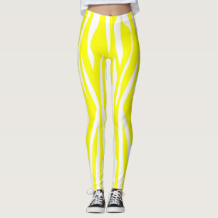 Gelber Zebra-Druck Leggings