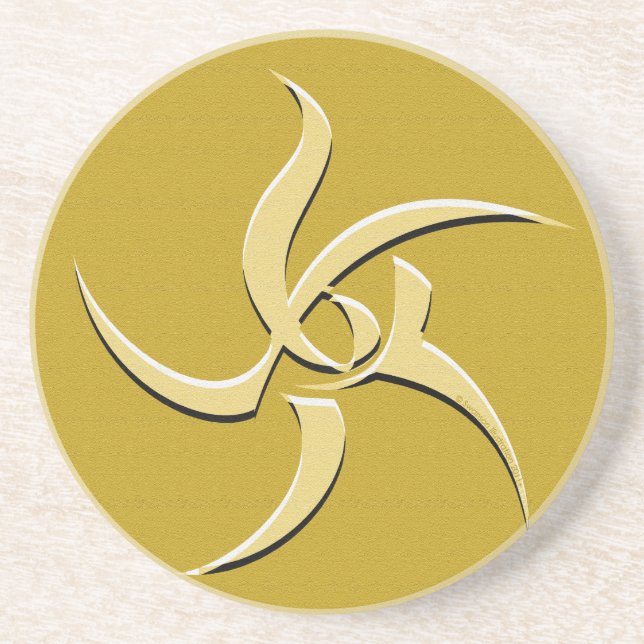 Gelber Zeichen-Ältest-Zeichen-Untersetzer Getränkeuntersetzer (Vorne)