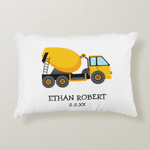 Gelber Zementbaulastwagen Custom Little Boy Dekokissen