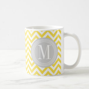 Gelber Zickzack Zickzack-personalisiertes Tasse