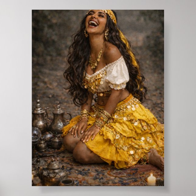 gelber Zigeunerposter || Gitana-Kunst   Poster (Vorne)
