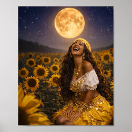 gelber Zigeunerposter (glänzend) || Gitana-Kunst Poster