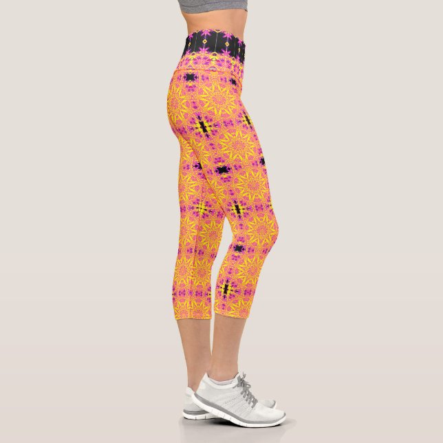 Gelber Zirkel Capri Leggings (Rechts)