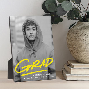 Gelbes Abschluss-Foto Fotoplatte