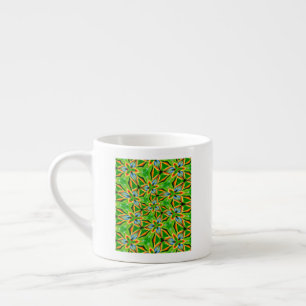 Gelbes Abstraktes Blume Muster Espressotasse