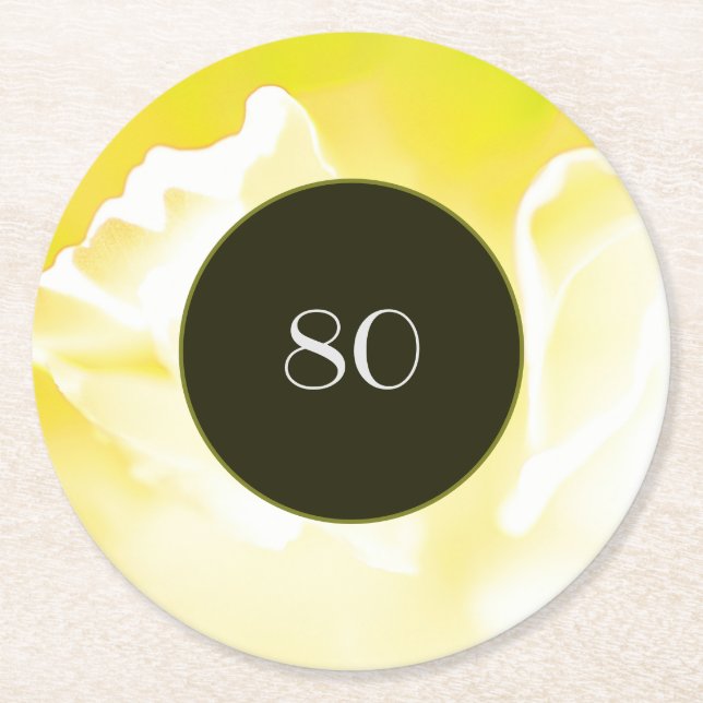 Gelbes Abstraktes Blumenpapier Untersetzer (Vorderseite)