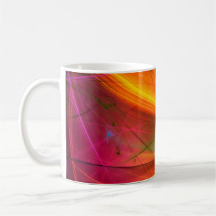 gelbes abstraktes Fraktal Hintergrund 3d rendering Kaffeetasse