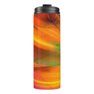 gelbes abstraktes Fraktal Hintergrund 3d rendering Thermosbecher