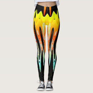 gelbes abstraktes Tulpendesign von Tron2021. Leggings
