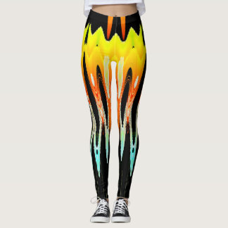 gelbes abstraktes Tulpendesign von Tron2021. Leggings