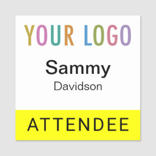 Gelbes Abzeichen-Event-Logo-Button für gelbe Teiln Namensschild