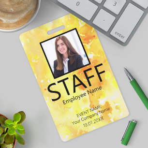 Gelbes Abzeichen für benutzerdefinierte Mitarbeite Ausweis