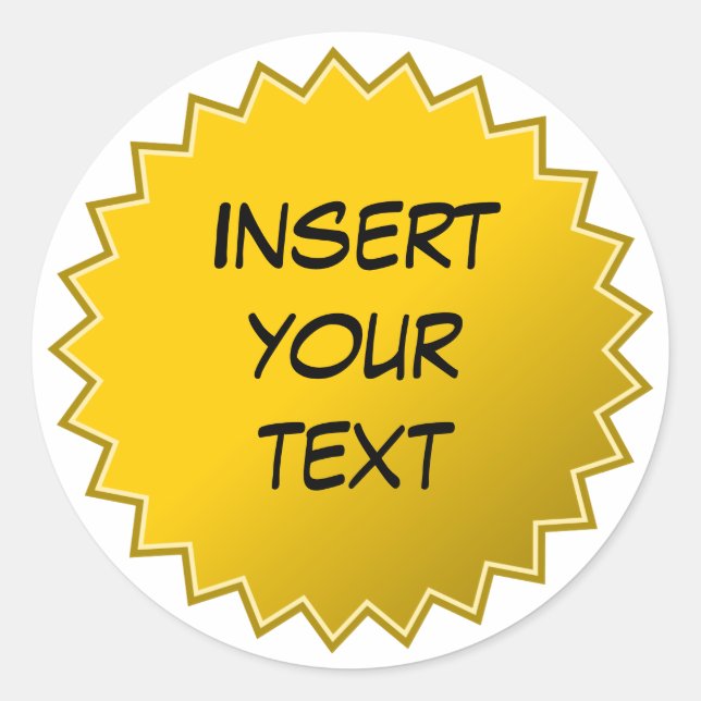 Gelbes Abzeichen Runder Aufkleber (Vorderseite)