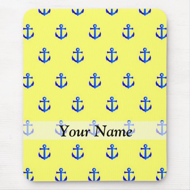Gelbes Ankermuster Mousepad (Vorne)