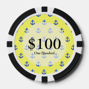 Gelbes Ankermuster Pokerchips
