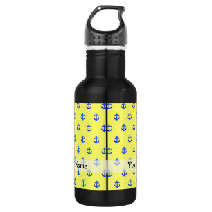 Gelbes Ankermuster Trinkflasche