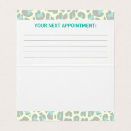 Gelbes Aquamarines Leopard Print Rockabilly Muster Visitenkarten