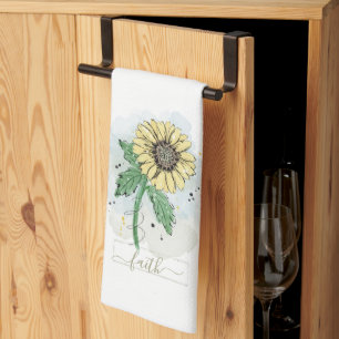 Gelbes Aquarell-Blumen-Glaubens-Küchentuch Geschirrtuch