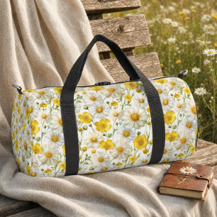 Gelbes Aquarell-Wildblumenmuster Duffle Bag