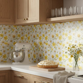 Gelbes Aquarell-Wildblumenmuster  Fliese