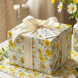 Gelbes Aquarell-Wildblumenmuster  Geschenkpapier