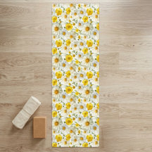 Gelbes Aquarell-Wildblumenmuster 