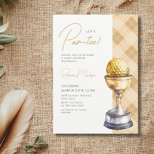 Gelbes Argyle Golf-Trophy lässt Par-Tee-Baby-Party Einladung