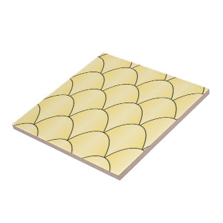 Gelbes Art Deco Design Fliese