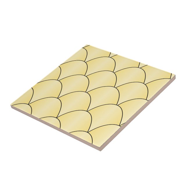Gelbes Art Deco Design Fliese (Seite)