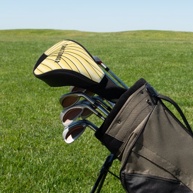 Gelbes Art Deco Design Golf Headcover (In SItu)