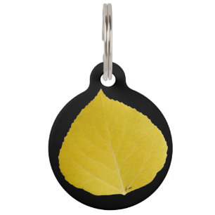 Gelbes Aspen-Blatt #5 Tiernamensmarke