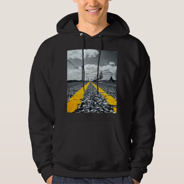 Gelbes Asphalt Highway Road Creative Fotografy Hoodie (Vorderseite)