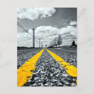 Gelbes Asphalt Highway Road Creative Fotografy Postkarte
