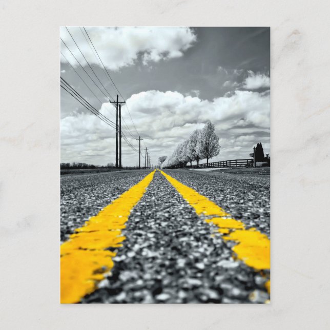 Gelbes Asphalt Highway Road Creative Fotografy Postkarte (Vorderseite)