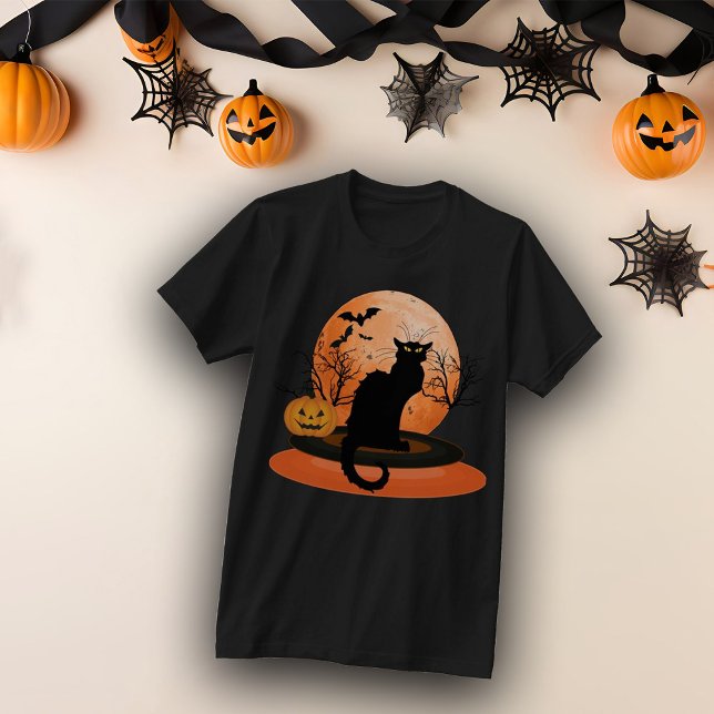 Gelbes Augenschwarz Halloween Katzenfisch T - Shir T-Shirt (Von Creator hochgeladen)