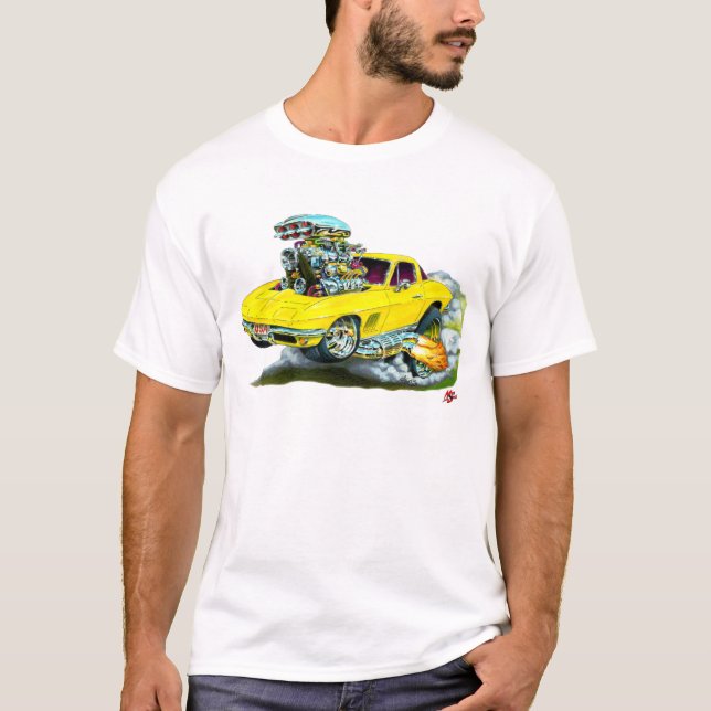Gelbes Auto 1966-67 Korvette T-Shirt (Vorderseite)
