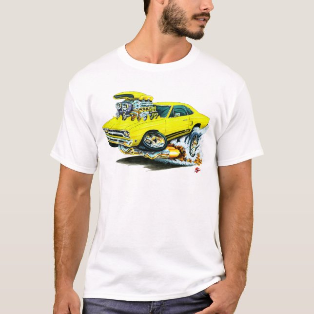 Gelbes Auto 1968-69 Plymouths GTX T-Shirt (Vorderseite)