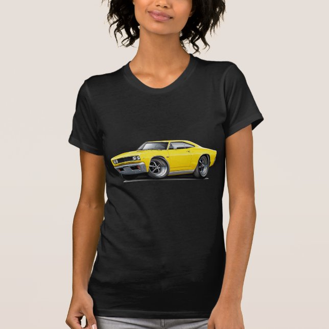 Gelbes Auto 1968 Coronet Funktelegrafie T-Shirt (Vorderseite)
