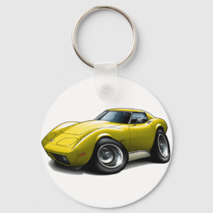 Gelbes Auto 1973-76 Korvette Schlüsselanhänger