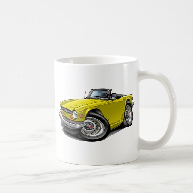 Gelbes Auto Triumphs TR6 Kaffeetasse (Rechts)