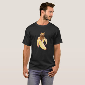 Gelbes Bananen-Katzen-T-Shirt | niedliches Kawaii T-Shirt
