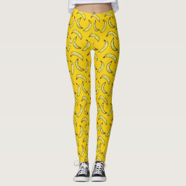 Gelbes Bananen-Muster Legging Leggings